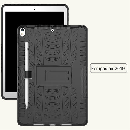 Tire Texture TPU+PC Shockproof Case for iPad Air 2019 / Pro 10.5 inch, with Holder & Pen Slot(Purple)-garmade.com