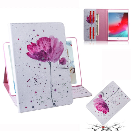 Purple Orchids Pattern Horizontal Flip Leather Case for iPad Mini (2019) / 4 / 3 / 2 / 1, with Holder & Card Slot & Wallet-garmade.com