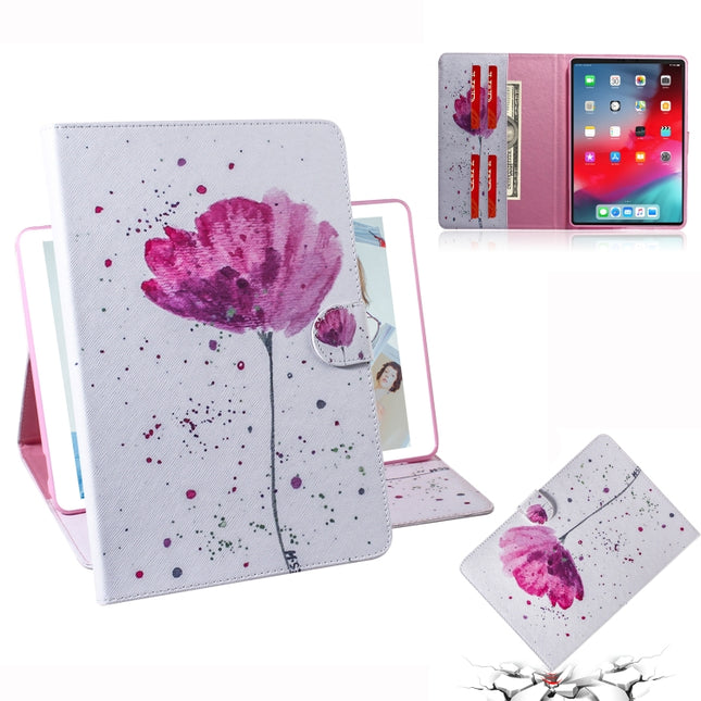 Purple Orchids Pattern Horizontal Flip Leather Case for iPad Pro 11 inch (2018), with Holder & Card Slot & Wallet-garmade.com