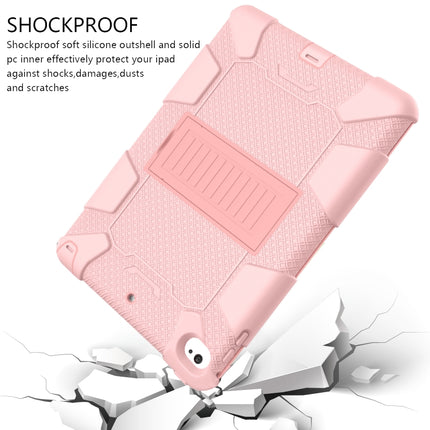 Shockproof Two-color Silicone Protection Shell for iPad Mini 2019 & 4, with Holder (Rose Gold)-garmade.com