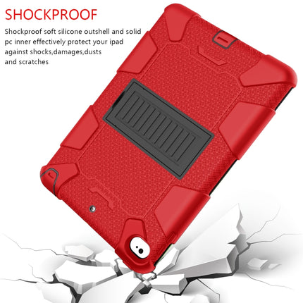 Shockproof Two-color Silicone Protection Shell for iPad Mini 2019 & 4, with Holder (Red+Black)-garmade.com
