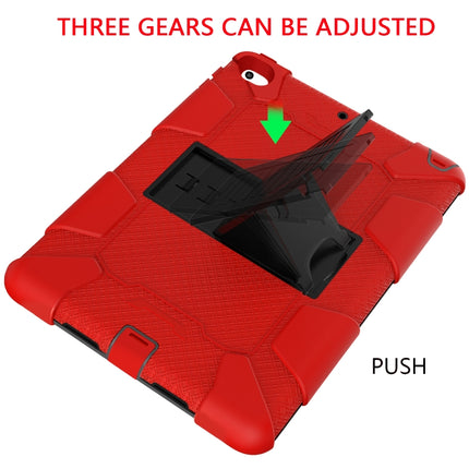 Shockproof Two-color Silicone Protection Shell for iPad Mini 2019 & 4, with Holder (Red+Black)-garmade.com