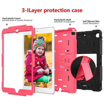 Shockproof Two-color Silicone Protection Shell for iPad Mini 2019 & 4, with Holder (Black+Red)-garmade.com