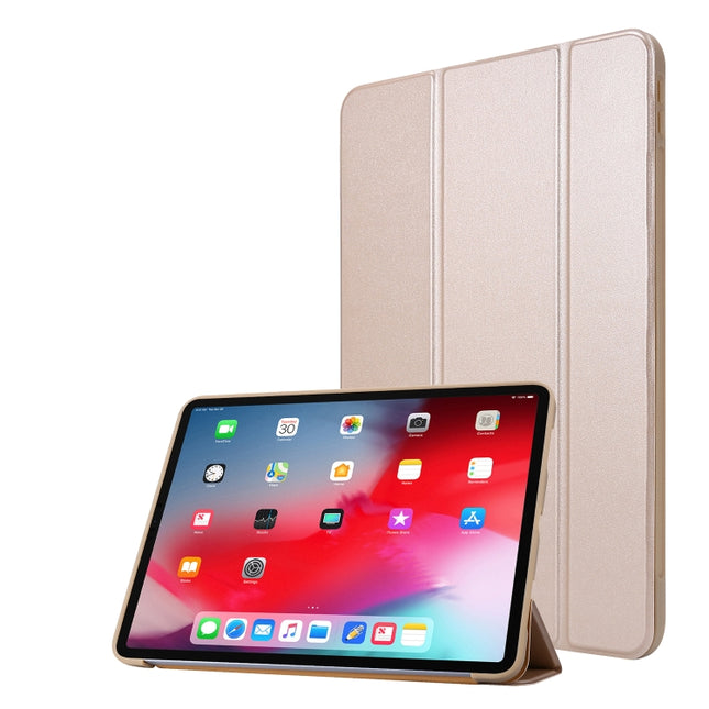 For iPad Pro 11 (2020) PC + PU Leather Tablet Case with Three-folding Holder(Champagne Gold)-garmade.com