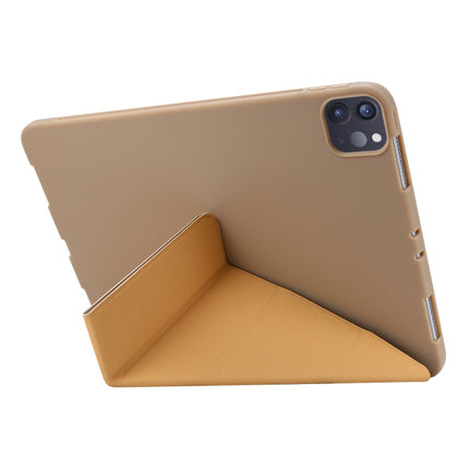 For iPad Pro 11 (2020) TPU Horizontal Deformation Flip Leather Tablet Case with Holder (Champagne Gold)-garmade.com