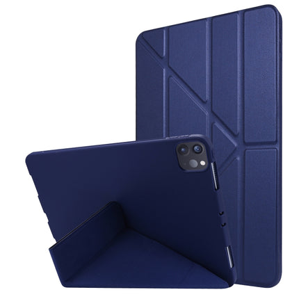 For iPad Pro 11 (2020) TPU Horizontal Deformation Flip Leather Tablet Case with Holder (Navy Blue)-garmade.com