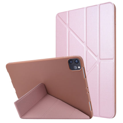 For iPad Pro 11 (2020) TPU Horizontal Deformation Flip Leather Tablet Case with Holder (Rose Gold)-garmade.com