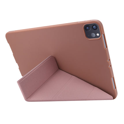 For iPad Pro 11 (2020) TPU Horizontal Deformation Flip Leather Tablet Case with Holder (Rose Gold)-garmade.com