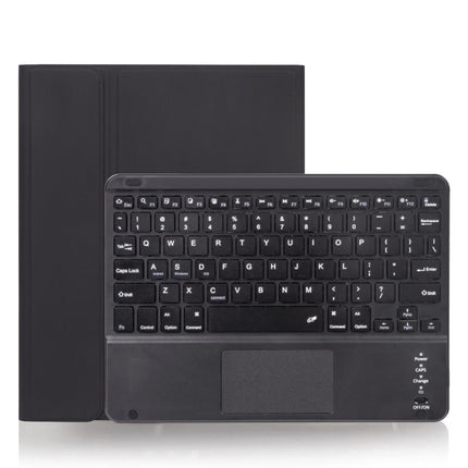 X-11BC Skin Plain Texture Detachable Bluetooth Keyboard Tablet Case for iPad Pro 11 inch 2020 / 2018, with Touchpad & Pen Slot(Black)-garmade.com