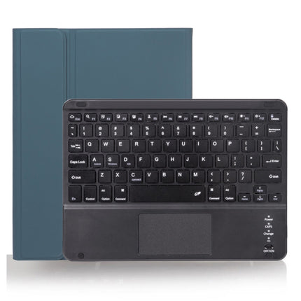 X-11BC Skin Plain Texture Detachable Bluetooth Keyboard Tablet Case for iPad Pro 11 inch 2020 / 2018, with Touchpad & Pen Slot(Dark Green)-garmade.com