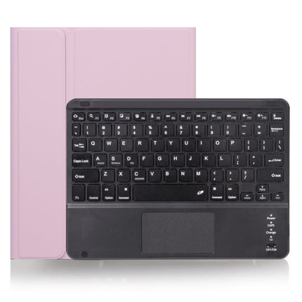 X-11BC Skin Plain Texture Detachable Bluetooth Keyboard Tablet Case for iPad Pro 11 inch 2020 / 2018, with Touchpad & Pen Slot(Pink)-garmade.com