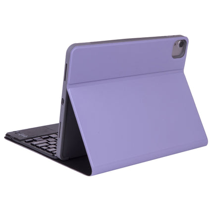 X-11BC Skin Plain Texture Detachable Bluetooth Keyboard Tablet Case for iPad Pro 11 inch 2020 / 2018, with Touchpad & Pen Slot(Light Purple)-garmade.com