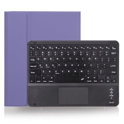 X-11BC Skin Plain Texture Detachable Bluetooth Keyboard Tablet Case for iPad Pro 11 inch 2020 / 2018, with Touchpad & Pen Slot(Light Purple)-garmade.com