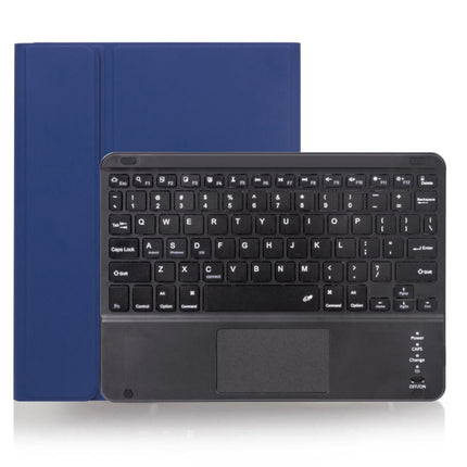 X-11BC Skin Plain Texture Detachable Bluetooth Keyboard Tablet Case for iPad Pro 11 inch 2020 / 2018, with Touchpad & Pen Slot(Blue)-garmade.com