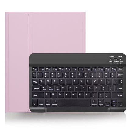X-11B Skin Plain Texture Detachable Bluetooth Keyboard Tablet Case for iPad Pro 11 inch 2020 / 2018, with Pen Slot (Pink)-garmade.com