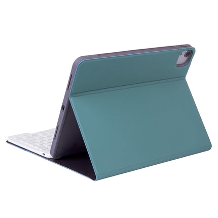 X-11B Skin Plain Texture Detachable Bluetooth Keyboard Tablet Case for iPad Pro 11 inch 2020 / 2018, with Pen Slot (Dark Green)-garmade.com