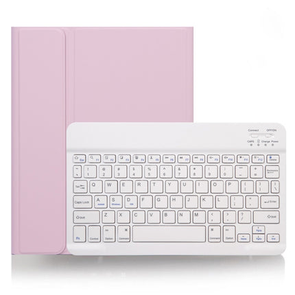 X-11B Skin Plain Texture Detachable Bluetooth Keyboard Tablet Case for iPad Pro 11 inch 2020 / 2018, with Pen Slot (Pink)-garmade.com