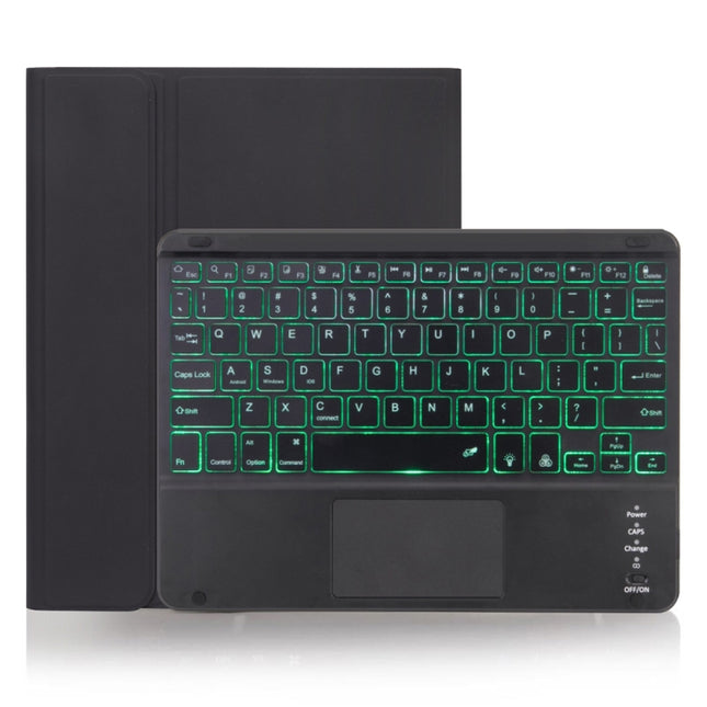 X-11BCS Skin Plain Texture Detachable Bluetooth Keyboard Tablet Case for iPad Pro 11 inch 2020 / 2018, with Touchpad & Pen Slot & Backlight (Black)-garmade.com