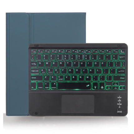 X-11BCS Skin Plain Texture Detachable Bluetooth Keyboard Tablet Case for iPad Pro 11 inch 2020 / 2018, with Touchpad & Pen Slot & Backlight (Dark Green)-garmade.com
