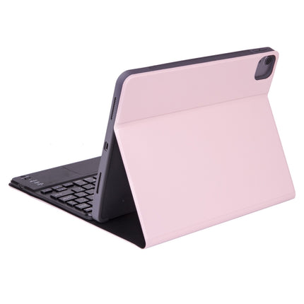 X-11BCS Skin Plain Texture Detachable Bluetooth Keyboard Tablet Case for iPad Pro 11 inch 2020 / 2018, with Touchpad & Pen Slot & Backlight (Pink)-garmade.com