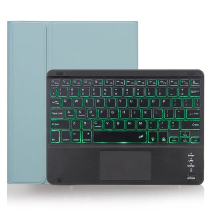 X-11BCS Skin Plain Texture Detachable Bluetooth Keyboard Tablet Case for iPad Pro 11 inch 2020 / 2018, with Touchpad & Pen Slot & Backlight (Green)-garmade.com