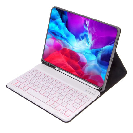 X-11BS Skin Plain Texture Detachable Bluetooth Keyboard Tablet Case for iPad Pro 11 inch 2020 / 2018, with Pen Slot & Backlight (Dark Green)-garmade.com