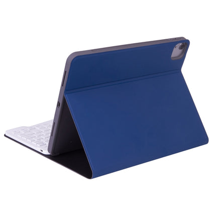 X-11BS Skin Plain Texture Detachable Bluetooth Keyboard Tablet Case for iPad Pro 11 inch 2020 / 2018, with Pen Slot & Backlight (Blue)-garmade.com