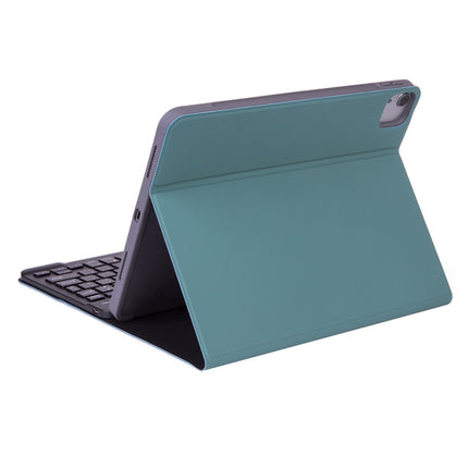 X-11BS Skin Plain Texture Detachable Bluetooth Keyboard Tablet Case for iPad Pro 11 inch 2020 / 2018, with Pen Slot & Backlight (Dark Green)-garmade.com