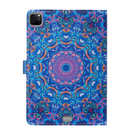 For iPad 11 Pro (2020) Painted Flower Totem Car Line TPU Horizontal Flip Leather Tablet Case with Holder & Card Slot & Sleep / Wake-up Function(Blue)-garmade.com