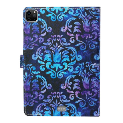 For iPad 11 Pro (2020) Painted Flower Totem Car Line TPU Horizontal Flip Leather Tablet Case with Holder & Card Slot & Sleep / Wake-up Function(Black Blue)-garmade.com