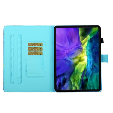 For iPad 11 Pro (2020) Painted Flower Totem Car Line TPU Horizontal Flip Leather Tablet Case with Holder & Card Slot & Sleep / Wake-up Function(Black Blue)-garmade.com