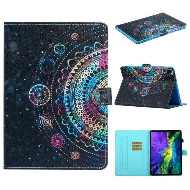 For iPad 11 Pro (2020) Painted Flower Totem Car Line TPU Horizontal Flip Leather Tablet Case with Holder & Card Slot & Sleep / Wake-up Function(Black)-garmade.com