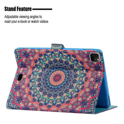 For iPad 11 Pro (2020) Painted Flower Totem Car Line TPU Horizontal Flip Leather Tablet Case with Holder & Card Slot & Sleep / Wake-up Function(Red Purple)-garmade.com