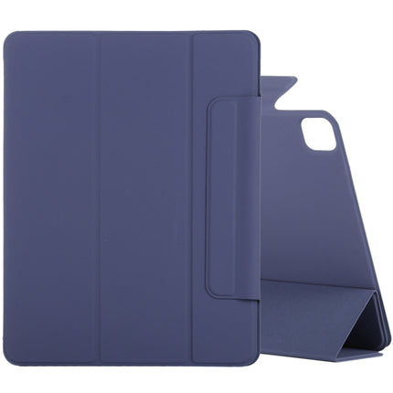 For iPad Pro 11 2022 / 2021 / 2020 / 2018 / Air 2020 10.9 Horizontal Flip Ultra-thin Fixed Buckle Magnetic PU Leather Tablet Case With Three-folding Holder & Sleep / Wake-up Function(Dark Blue)-garmade.com