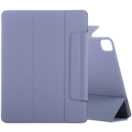 For iPad Pro 11 2022 / 2021 / 2020 / 2018 / Air 2020 10.9 Horizontal Flip Ultra-thin Fixed Buckle Magnetic PU Leather Tablet Case With Three-folding Holder & Sleep / Wake-up Function(Purple)-garmade.com
