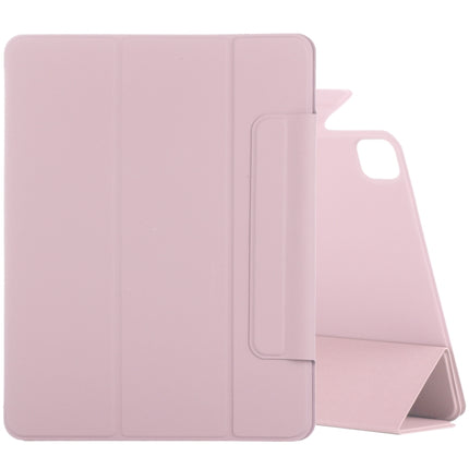 For iPad Pro 11 2022 / 2021 / 2020 / 2018 / Air 2020 10.9 Horizontal Flip Ultra-thin Fixed Buckle Magnetic PU Leather Tablet Case With Three-folding Holder & Sleep / Wake-up Function(Rose Gold)-garmade.com