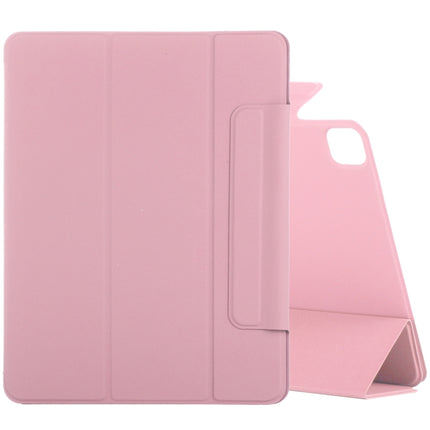 For iPad Pro 11 2022 / 2021 / 2020 / 2018 / Air 2020 10.9 Horizontal Flip Ultra-thin Fixed Buckle Magnetic PU Leather Tablet Case With Three-folding Holder & Sleep / Wake-up Function(Light Pink)-garmade.com