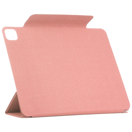 For iPad Pro 11 2022 / 2021 / 2020 / 2018 / Air 2020 10.9 Horizontal Flip Ultra-thin Fixed Buckle Magnetic PU Leather Tablet Case With Three-folding Holder & Sleep / Wake-up Function(Pink)-garmade.com