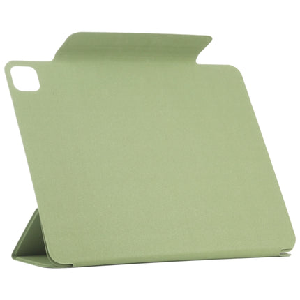 For iPad Pro 11 2022 / 2021 / 2020 / 2018 / Air 2020 10.9 Horizontal Flip Ultra-thin Fixed Buckle Magnetic PU Leather Tablet Case With Three-folding Holder & Sleep / Wake-up Function(Grass Green)-garmade.com