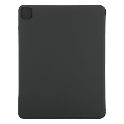 For iPad Pro 12.9 inch (2020) Horizontal Flip Ultra-thin Double-sided Clip Fixed Buckle Magnetic PU Leather Tablet Case With Three-folding Holder & Sleep / Wake-up Function(Black)-garmade.com