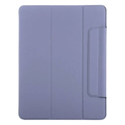For iPad Pro 12.9 inch (2020) Horizontal Flip Ultra-thin Double-sided Clip Fixed Buckle Magnetic PU Leather Tablet Case With Three-folding Holder & Sleep / Wake-up Function(Purple)-garmade.com