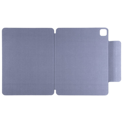 For iPad Pro 12.9 inch (2020) Horizontal Flip Ultra-thin Double-sided Clip Fixed Buckle Magnetic PU Leather Tablet Case With Three-folding Holder & Sleep / Wake-up Function(Purple)-garmade.com