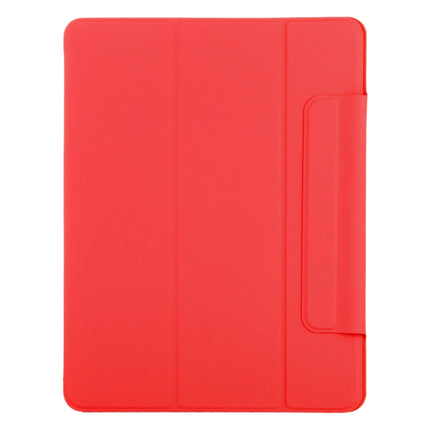 For iPad Pro 12.9 inch (2020) Horizontal Flip Ultra-thin Double-sided Clip Fixed Buckle Magnetic PU Leather Tablet Case With Three-folding Holder & Sleep / Wake-up Function(Red)-garmade.com