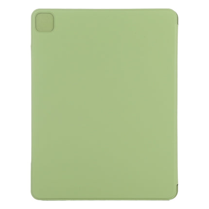 For iPad Pro 12.9 inch (2020) Horizontal Flip Ultra-thin Double-sided Clip Fixed Buckle Magnetic PU Leather Tablet Case With Three-folding Holder & Sleep / Wake-up Function(Grass Green)-garmade.com