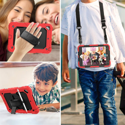 Shockproof Colorful Silica Gel + PC Protective Case for iPad Mini 2019 / Mini 4, with Holder & Shoulder Strap & Hand Strap & Pen Slot(Red)-garmade.com