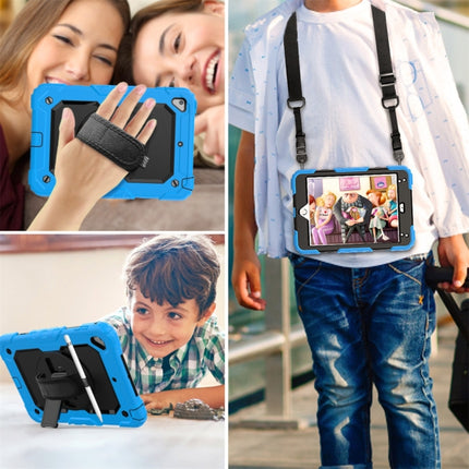 Shockproof Colorful Silica Gel + PC Protective Case for iPad Mini 2019 / Mini 4, with Holder & Shoulder Strap & Hand Strap & Pen Slot(Baby Blue)-garmade.com