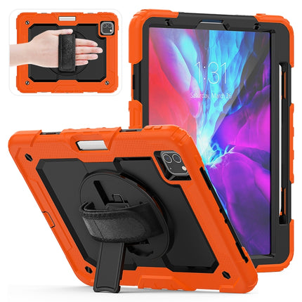 For iPad Pro 11 inch (2018) / Pro 11 inch (2020) Shockproof Colorful Silica Gel + PC Protective Tablet Case with Holder & Shoulder Strap & Hand Strap & Pen Slot(Orange)-garmade.com