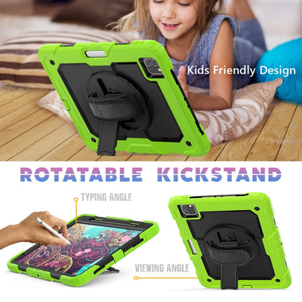 For iPad Pro 11 inch (2018) / Pro 11 inch (2020) Shockproof Colorful Silica Gel + PC Protective Tablet Case with Holder & Shoulder Strap & Hand Strap & Pen Slot(Green)-garmade.com