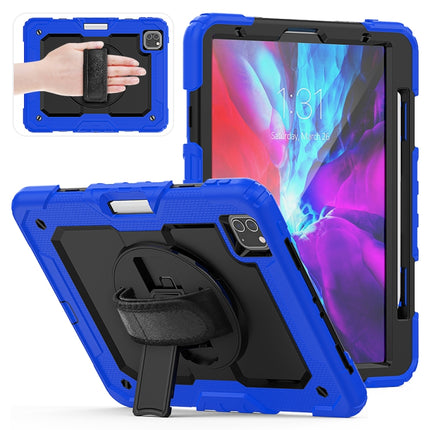For iPad Pro 11 inch (2018) / Pro 11 inch (2020) Shockproof Colorful Silica Gel + PC Protective Tablet Case with Holder & Shoulder Strap & Hand Strap & Pen Slot(Blue)-garmade.com