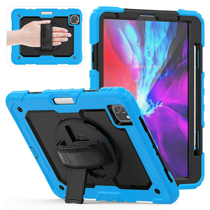 For iPad Pro 11 inch (2018) / Pro 11 inch (2020) Shockproof Colorful Silica Gel + PC Protective Tablet Case with Holder & Shoulder Strap & Hand Strap & Pen Slot(Baby Blue)-garmade.com